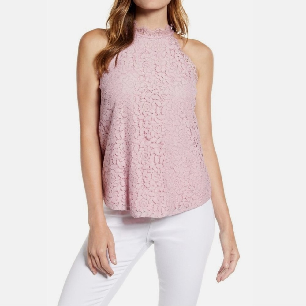Gibson Hot Summer Nights Almost Ready Lace Sleeveless Top Size M